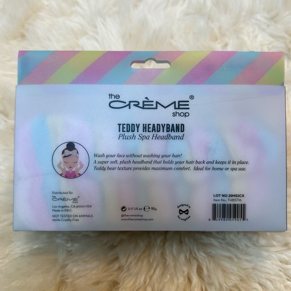 The Creme Shop Teddy Headyband Plush Spa Headband - Picture 2 of 8